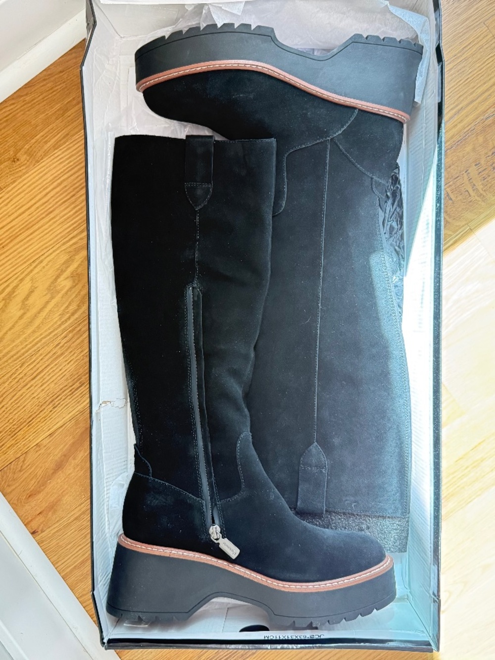 NIB Blondo Waterproof Black Suede Knee-High Platform Boots Women's Size 8.5